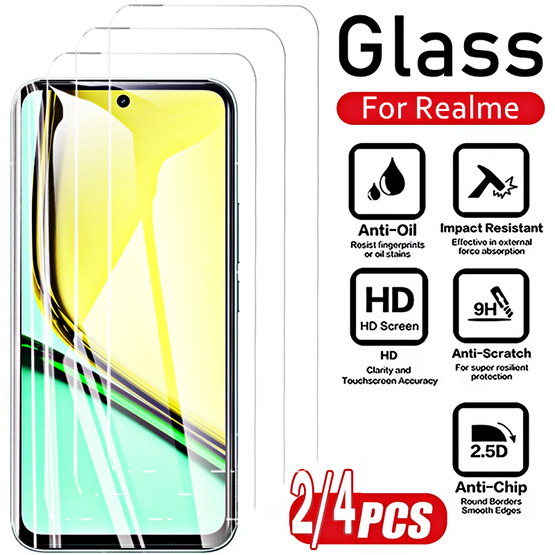 Realme C67 - 2/4 Pezzi Vetro Temperato Frontale per